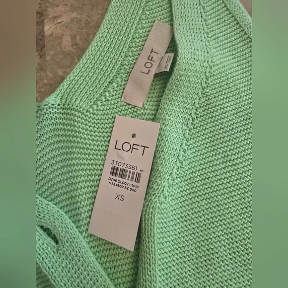 Loft Green Knit Women's Top Sz XS - Picture 2 of 3